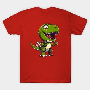 Funny Dino Playing American Football T-Shirt